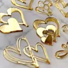 Décoration de fête Gold Love Heart Shape Acrylique Plaque de gâteau décorations