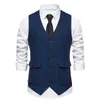 Coletes masculinos fantasia de colete confortável Vintage Cotton Blend Wedding Easy Care Cuidado Male masculino Coloque ao ar livre confortável