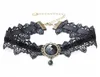 Kobiety z koronkowym naszyjnikiem ręcznie robiony krótki łańcuch Choker Gothic Retro seksowna biżuteria Wampir Wampir Holiday6196366