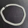 Vente chaude Moisanite Jewelry 925 Silver VVS 12 mm Collier de chaîne cubaine
