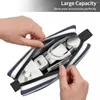 Cosmetic Bags Navy Blue Stripes Nautical Anchor Toiletry Bag Women Makeup Organizer Lady Beauty Storage Dopp Kit Case Box