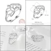 Band Rings Summer Style S925 Sterling Sier Ring For Women Girl Sizes 6-8 Simple Lotus Fashion Jewelry Wedding Gift High Pol Dhgarden Dhvzu