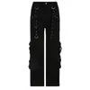 Women's Jeans Cyber Punk Unisex Women Gothic Baggy Trousers Overalls Y2K Harajuku BF Cargo Couple Casual Loose High Waist Pants