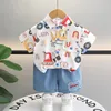 Boy Spring Outfits Girls Set Set Infantil Born Bild Cash Boys Boys Costume Letter Tracksuit Tops Pants 2pcs Childrens Set 240327