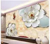 Papéis de parede 3D Papel de parede decoração de decoração de decoração mural de alívio do cenário de flores para sala de estar