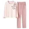 Accueil Vêtements Beau chien Cartoon Animal Animal Femmes Sleep Lounge Pant Tops 2 pièces Pijamas Mujer Pyjama Set Lovers Wear