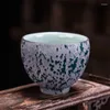 Tazze di piattini creativi retrò ceramica grezza maestro tazza di glassa ceramica forna da tè cambi tè ciotola in porcellana office bevanda tazza caffettiera acqua