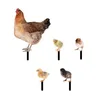 Decoraciones de jardín Agradecimientos de pollo acrílico adornos Realistic Hen Chick Stake Artitud de arte de impresión de doble cara para patio trasero