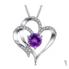 Colliers pendants Collier de coeur double exquis