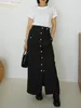 Jupes Clove Jupe de bureau noir en vrac pour les femmes Élégant haute taille de la cheville vintag Vintag Classic Female Vêtements
