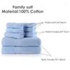 Towel (Pack Of 8) Pure Cotton 2 Large Bath Towels 4 Square Set Color Absorbent Thick High Quality