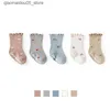 Chaussettes pour enfants chaussettes de plancher préscolaire pour nouveau-nés bébés soft walkers printemps cotton filles automne bébés mignons chaussettes non glissantes 0-5T Q240413