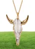 Designer Necklace Luxury Jewelry Vintage Bull Skull Men039S Pendant Wrapped Gem Buffalo Cattle American Western National Style 6176178