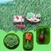 Decorative Figurines 7Pcs/Set Dollhouse Simulation Agricultural Tool Model Accessories Vegetable Mini Hoe Miniature Farm Scene Decoration