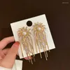 Dangle Earrings Long Tassel Sunflower Personalized Pearl Fashion For Women Korean Earring Daily Birthday Party Jewelry Gifts