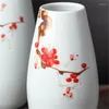 Vasos pintados à mão de cerâmica Moderno floral Grandes plantas hidroponias vaso da sala de estar simples arranjo de flores caseiras decoração ornamentos