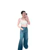 Édition correcte des concepteurs de jeans pour femmes ~ 2023SS printemps / été Nouvelle taille bleu clair ajustement lâche pour les enfants 8015 # TAFW