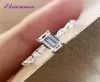 ELSIEUNEE 100 925 Sterling Smeraldo Cut Simulato Diamond Ringio Fase di gioielli Fashion Gioielli Regalo per donne intero 2112178868790