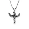 Chains Ins Phoenix Flame Titanium Steel Men Pendants Boys Square Pearl