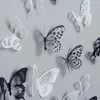 18pcslotクリスタルバタフリー3d壁ステッカー美しい蝶のリビングルームデカールホームデコレーション240410