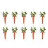 Decoración de fiestas 10pcs madera de madera zanahoria colgante adorno coronas de bricol