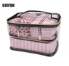 ПВХ прозрачная косметическая сумка организатор Travel Tavel Tudenthy Sat Set Pink Beauty Case Case Case Betain Vanity Travel 21076591277