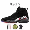 Chaussures de basket-ball pour hommes 8 8s Gunsmoke Bred Black Burgundy White Aqua Playoffs Chrome Taxi Champagne South Beach Sports Sneakers Trainer