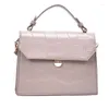 Bag SWDF Stone Patent White Crossbody Bags for Women 2024 Small Handbag Pu Leather Hand Ladies Designer Evening