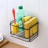 Kitchen Storage 1pc Sponge Holder Soap Drain Rack Sink Organizer Rag Dishcloth Brush Iron Shelf Bathroom 2024
