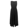 Abiti casual Donne Donne Spaghetti Cinturino Abito da spiaggia Abito a vita alta Cira quadrata Flowy Flowy Black Sum