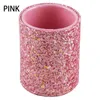 Förvaringslådor Makeup Brush Bucket Cosmetics Holder Black/Pink Round PU Glitter PEP POT DECKTOP CONTAINER