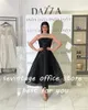 Robes de fête Sevintage Short Black Prom sans manches sans bretelles Saudi Arabe Pleat Robes de soirée A-Line Robe d'occasion