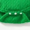 Clothing Sets 0-18 Year Old Baby Boy Green Diamond Knitted Towel Cloth Long Sleeved Drawstring Romper Pants Set