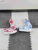 New kids Sneakers Red and blue pattern design baby shoes Size 26-35 Box protection girls board shoes designer boys shoes 24April