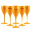 Moet Cups Acrylic Unbreakable Champagne Wine Glass 6PCSオレンジ色のプラスチックシャンパンフルートアクリルパーティーワイングラスモーエットシャンドン7226207