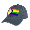 Boinas 2024 Progresso intersexo-Inclusion PRIDE Bandeira Cowboy Hat de Luxo Cap de Luxo Big Size Hat Hats Feminino Haps Mulheres