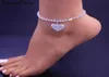 Anklets Stonefans 2022 Pendelled Herzverseststein -Fußkettchen -Armband Zauber für Frauen Kristall Sandalen barfuß Fuß Schmuck 4934266