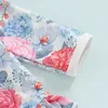 Piecedas de uma peças para crianças roupas de bebê roupas de bebê garotas guarda-maiô de maiô longa com manga comprida Floral Print Zip Up Tise Bathingwearwearwearwearwear