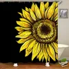 Duschgardiner gardin olika blommaanläggningar solros 3D tryck bad polyester vattentät badrum heminredning 180x180