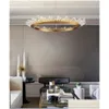 Kroonluchters moderne kristallen led ronde eetkamer woonkamer villa kunst handelende lampen gouden zonophanging PA0729-b drop levering lichten dhxo7