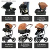 Bebekler# Baby Baby Stoller Portable Pram Seyahat Sistemi Kombinasyonu Bebek Tezgahı Tahul Sepeti Alüminyum Çerçeve Peyzaj Baskı q240413