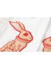 Mulheres Vintage Rabbit Camisa impressa de rua de greamwear de greaminha doce Moda chique em grandes dimensões fêmeas soltas All-Match Bloups Tops 240408