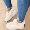 Casual Shoes Women's Winter Round Toe Platform Plush Slip-on Thickened Comfortable Warm Large Size Loafers
