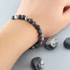 Bracelets de liaison géniune noire noire picasso bracelet de perle en pierre pour les hommes rétro vrais bijoux perlées femmes purifier le cadeau de l'âme