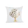 Patrón de árbol de almohada Cubierta de cama de silla dorada blanca 45 45 cm sin estampado interno Cuscini decorativi cubiertas decorativas x18
