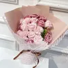 Fleurs décoratives Bouquet de fleurs éternelles pour la décoration artificielle de la fête des mères avec carnation et mariage parfait séché en cadeau