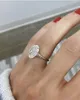 Rings Luxury Real 925 Sterling Sier Oval Cut 4Ct Simated Diamond Engagement Cocktail Women Six Cutting Fine Jewelry Drop Delivery Rin Dhc6M