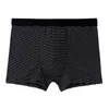 Underpants Himspleves Shorts Stampa a righe biancheria intima maschile con design a U-Convex con cintura elastica comodo a metà rischio per a