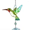 Decorative Figurines Hummingbird Wind Chimes Pendant Wrought Iron Gardening Bird Chime For Wall Window Door Bell Hanging Ornaments