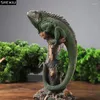 Figurines décoratives Simulation créative Jungle Lizard State Bureau Ornements Resin Sculpture Animal Salon Decoration Artisanat Moderne